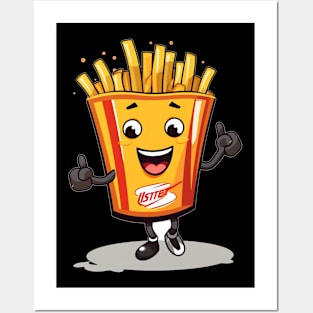 kawaii french fries T-Shirt cute potatofood funny Posters and Art